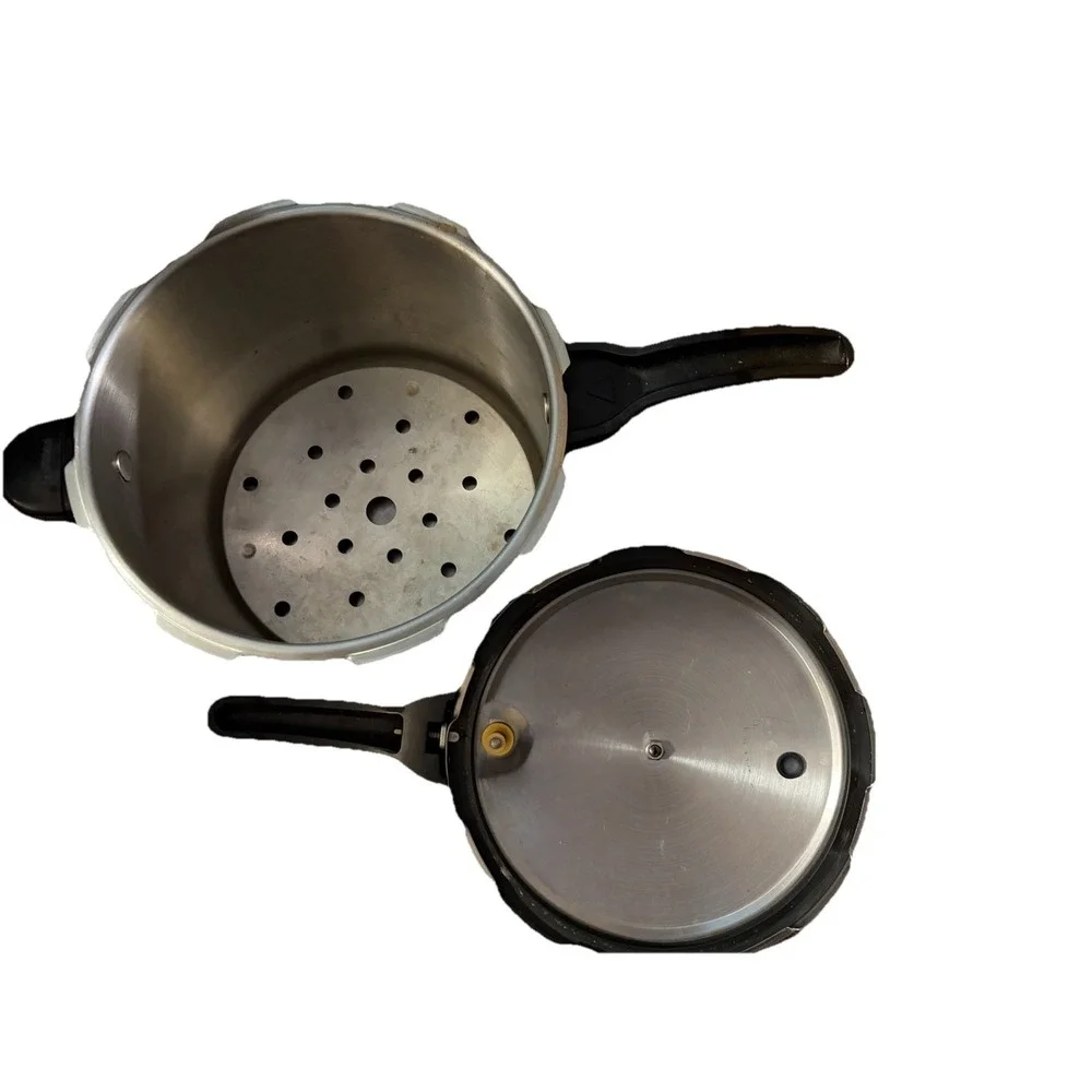 Vtg Presto 01362 Pressure Cooker Aluminum 6 Qt Rack Insert Locking Lid‎